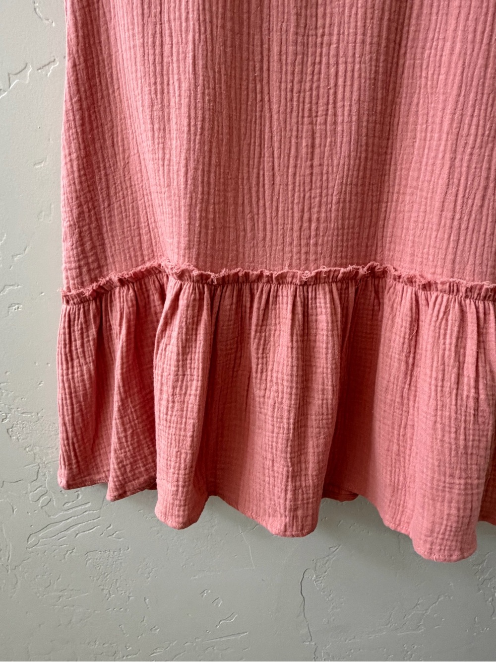 In February Womens Cotton Mini Dress Size M Dusty Salmon Summer Boho Vacation - Picture 6 of 9
